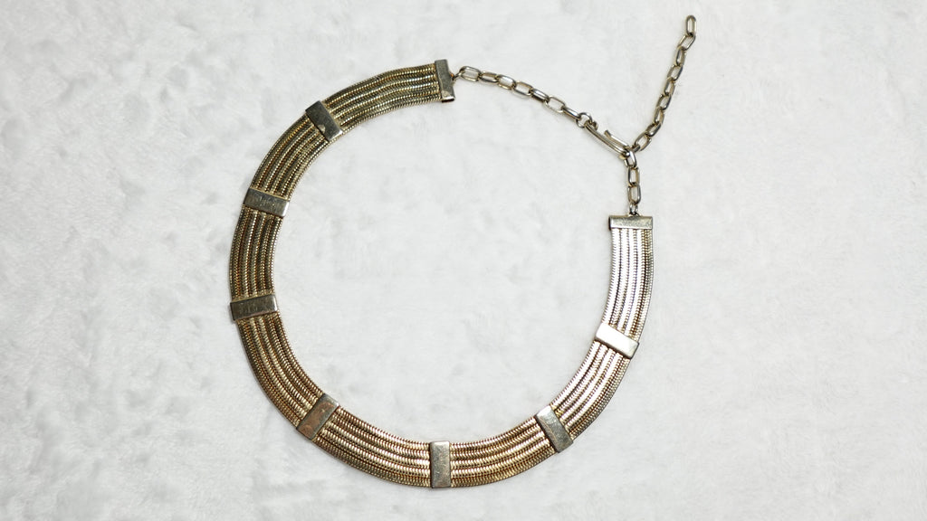 Vintage Gold Toned Choker Necklace 16In