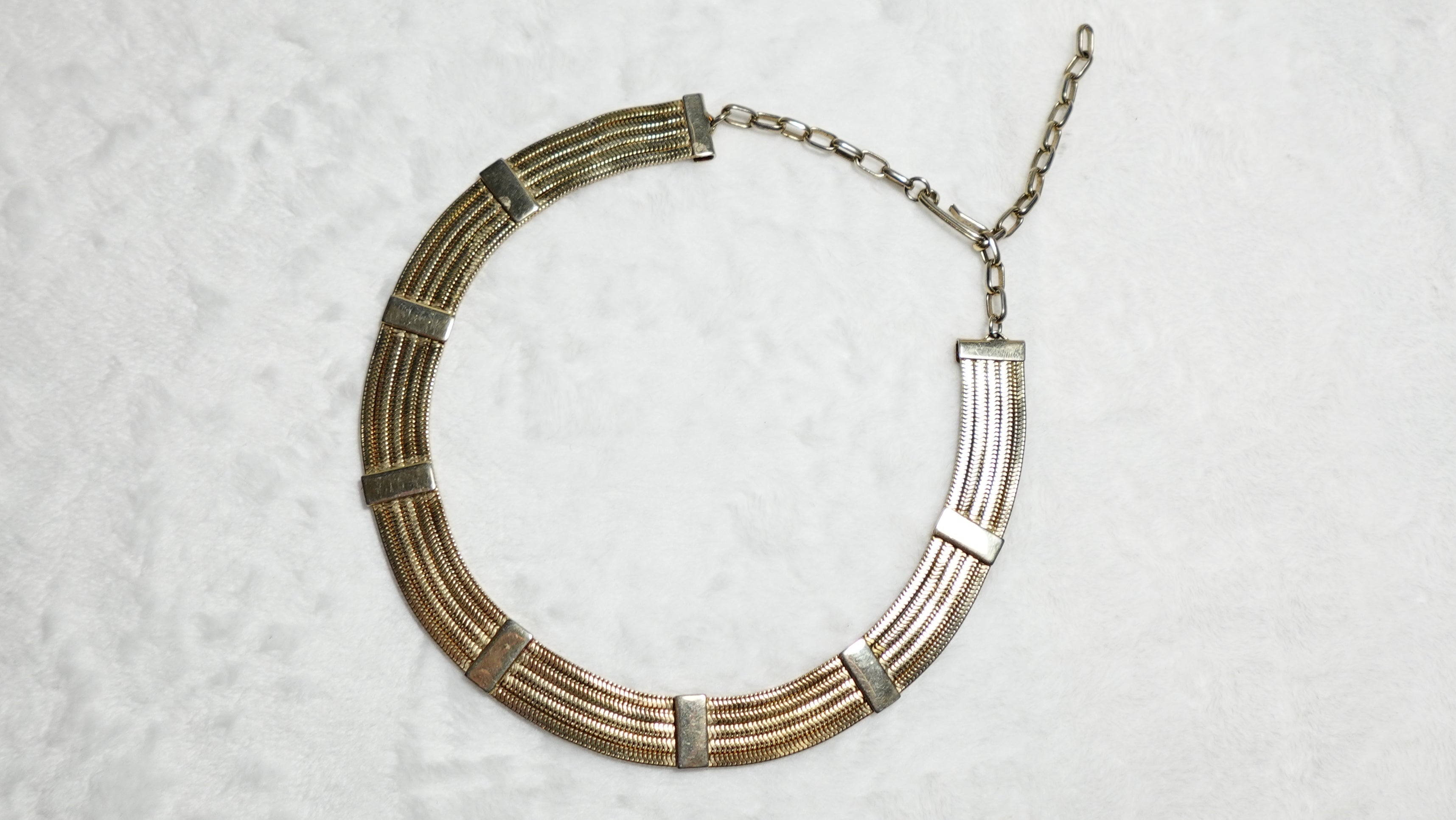 Vintage Gold Toned Choker Necklace 16In