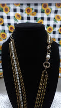 Vintage Miriam Haskell Bronze and Pearl Rope Style Multi-Strand Necklace