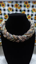 Vintage Braided Bead Necklace Collar Multi Strands French Fashioned 18"