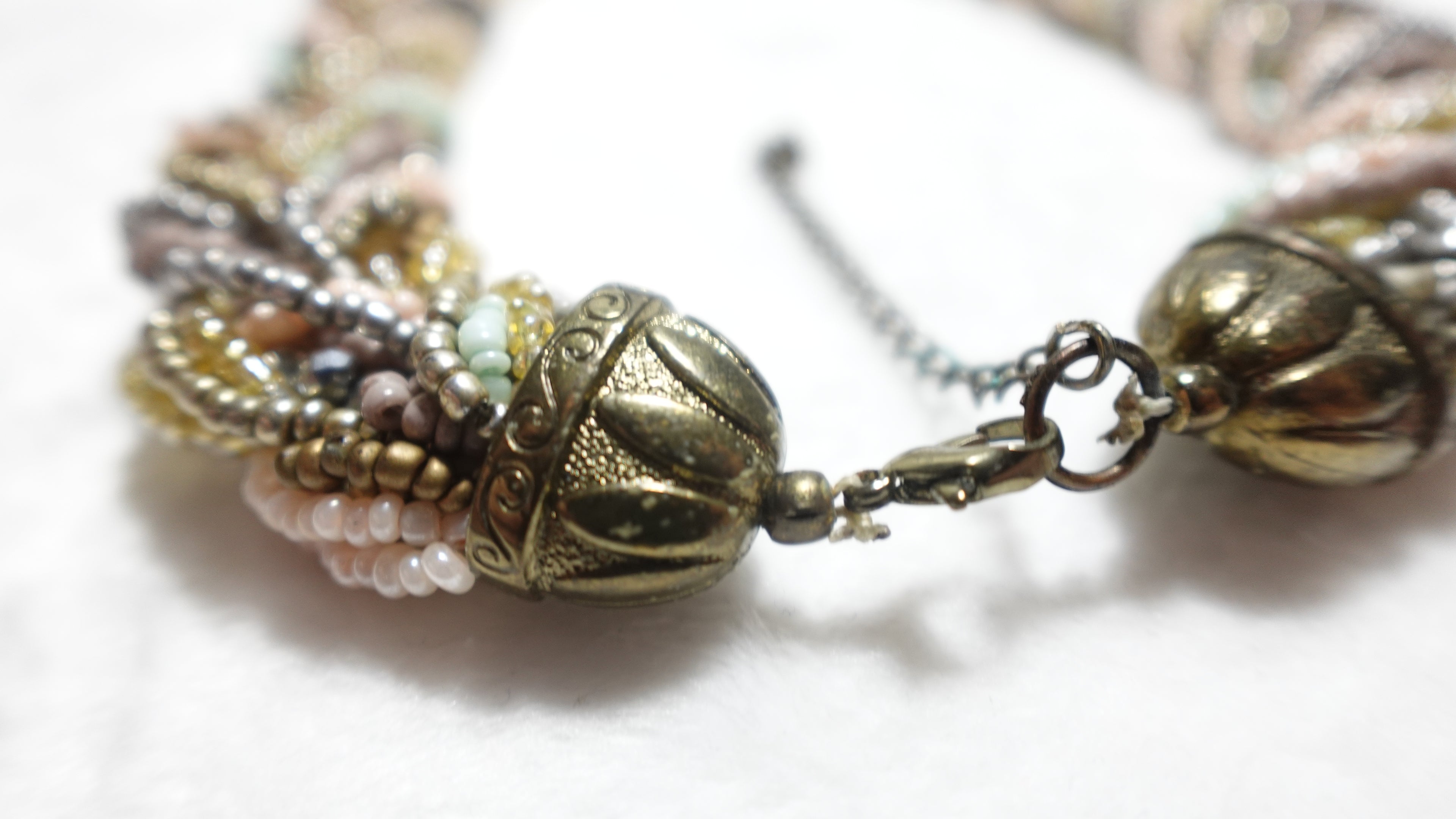 Vintage Braided Bead Necklace Collar Multi Strands French Fashioned 18"