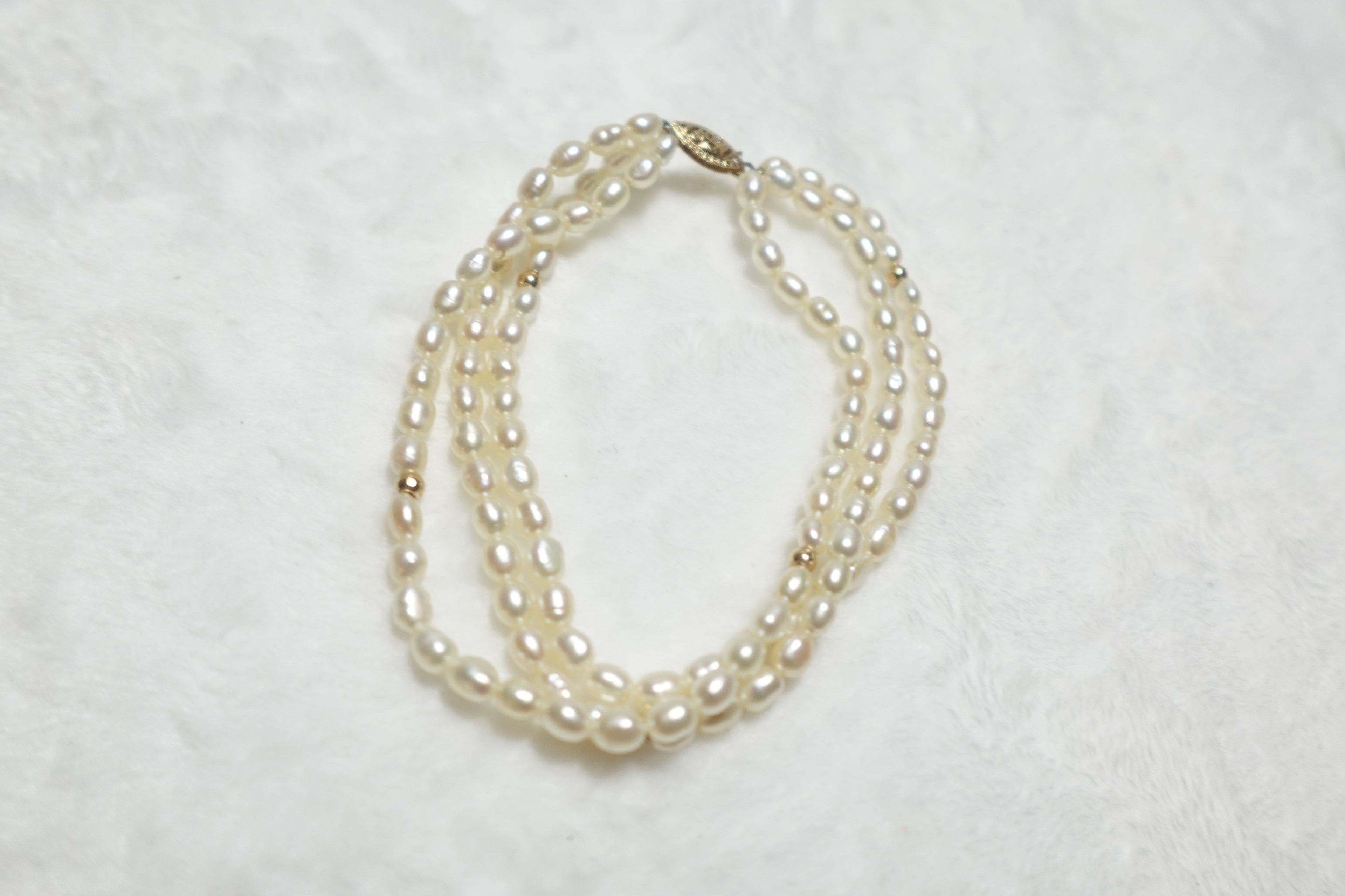 Vintage 14K Gold, IPS Pearl 8" Bracelet