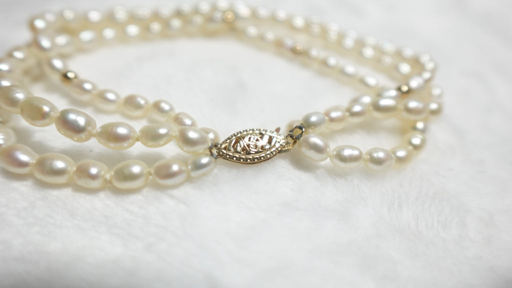 Vintage 14K Gold, IPS Pearl 8" Bracelet