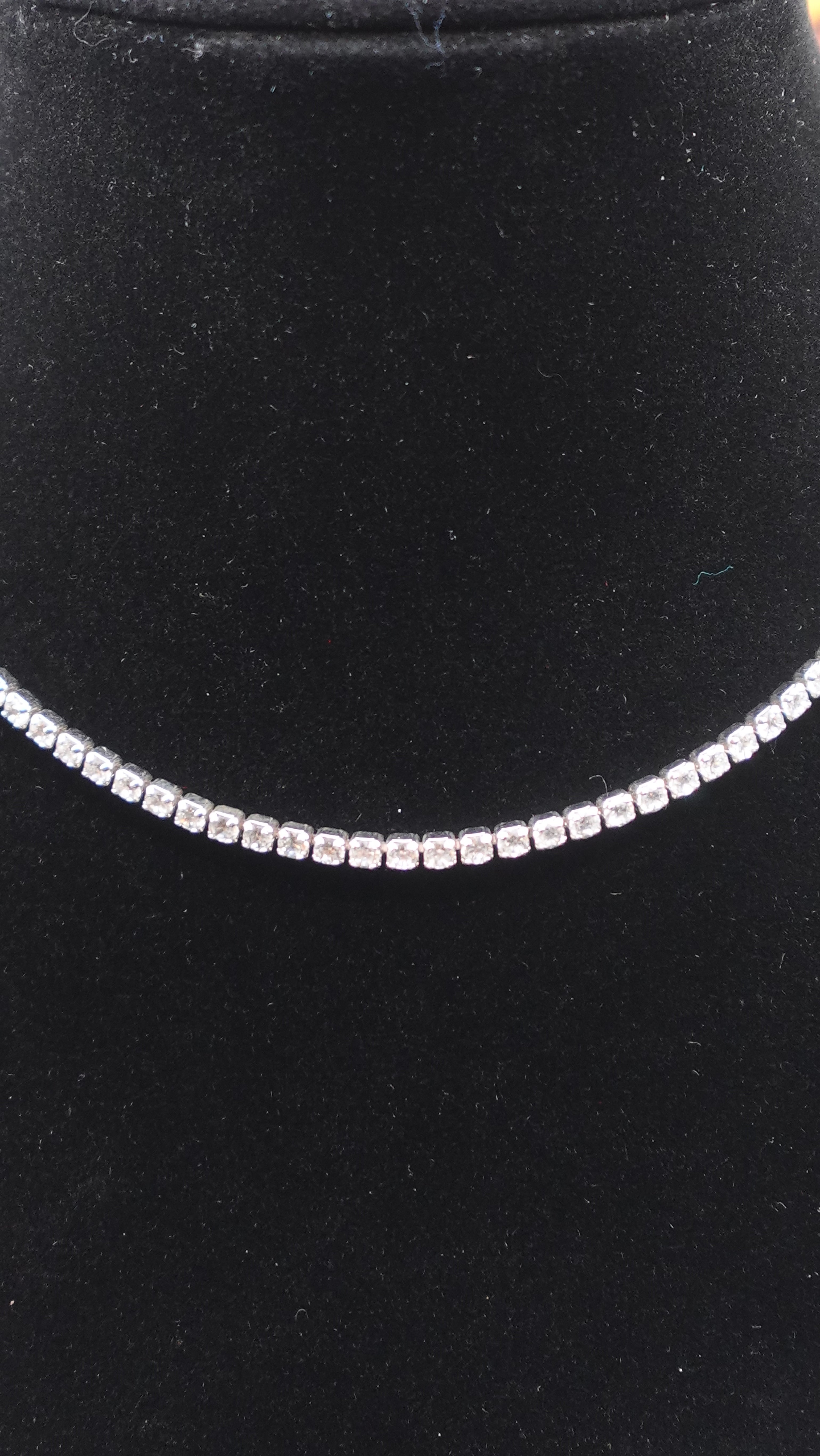 Silver Tone Rhinestone Bolo Necklace