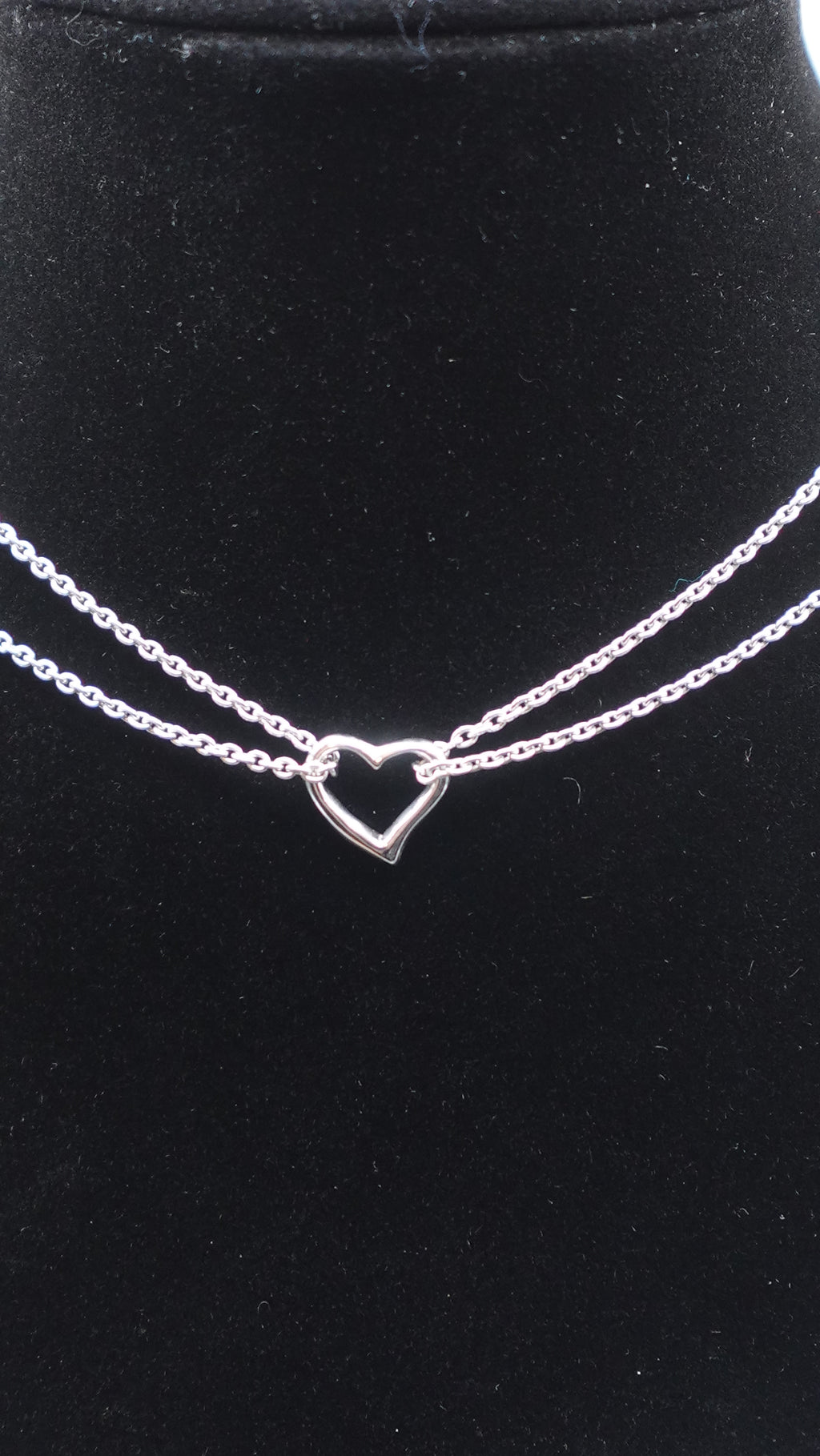 Sterling Silver Multi-Chain Heart Necklace