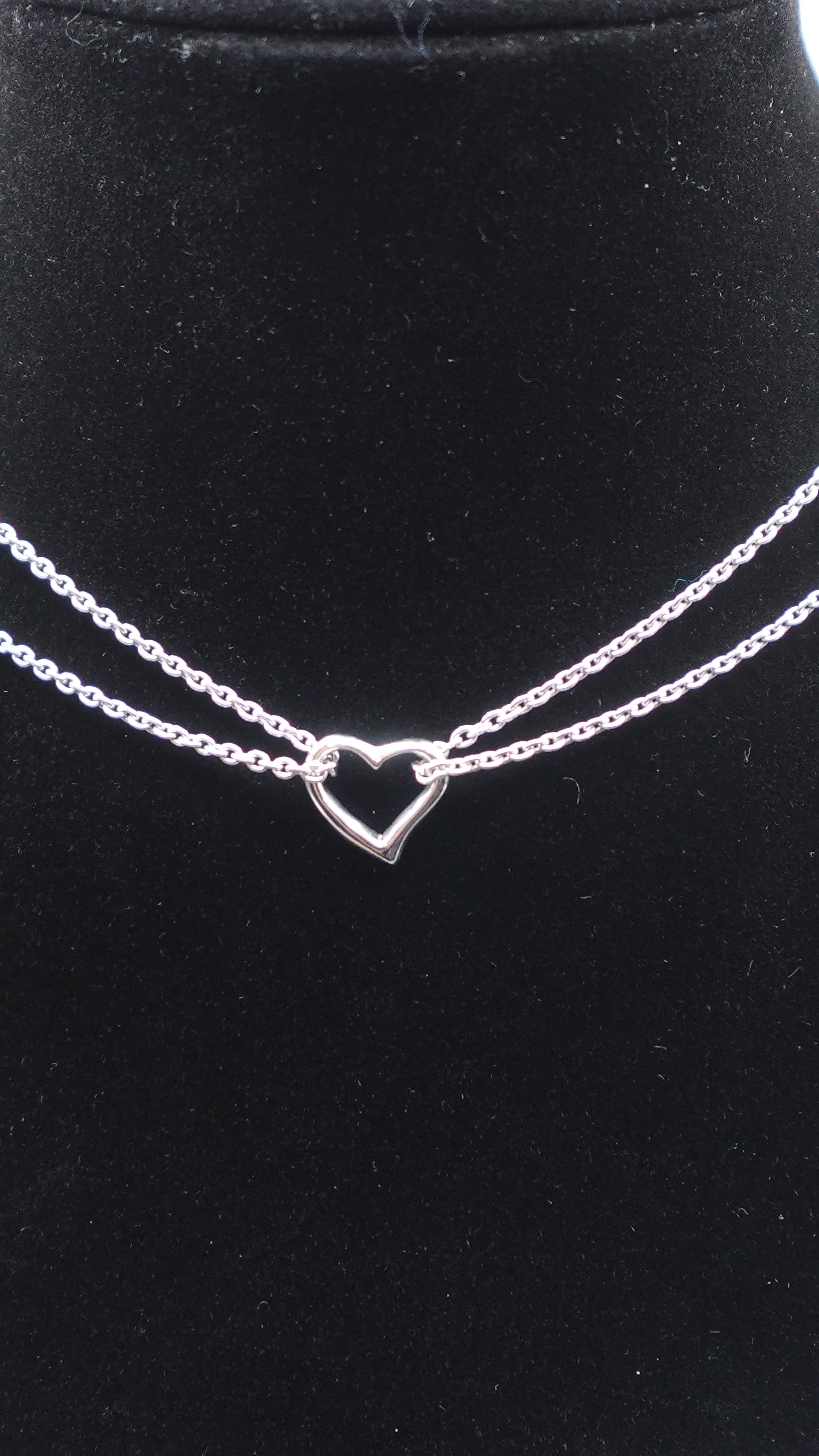Sterling Silver Multi-Chain Heart Necklace