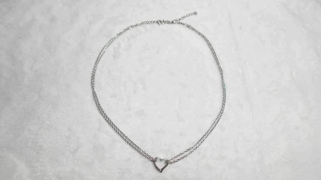 Sterling Silver Multi-Chain Heart Necklace