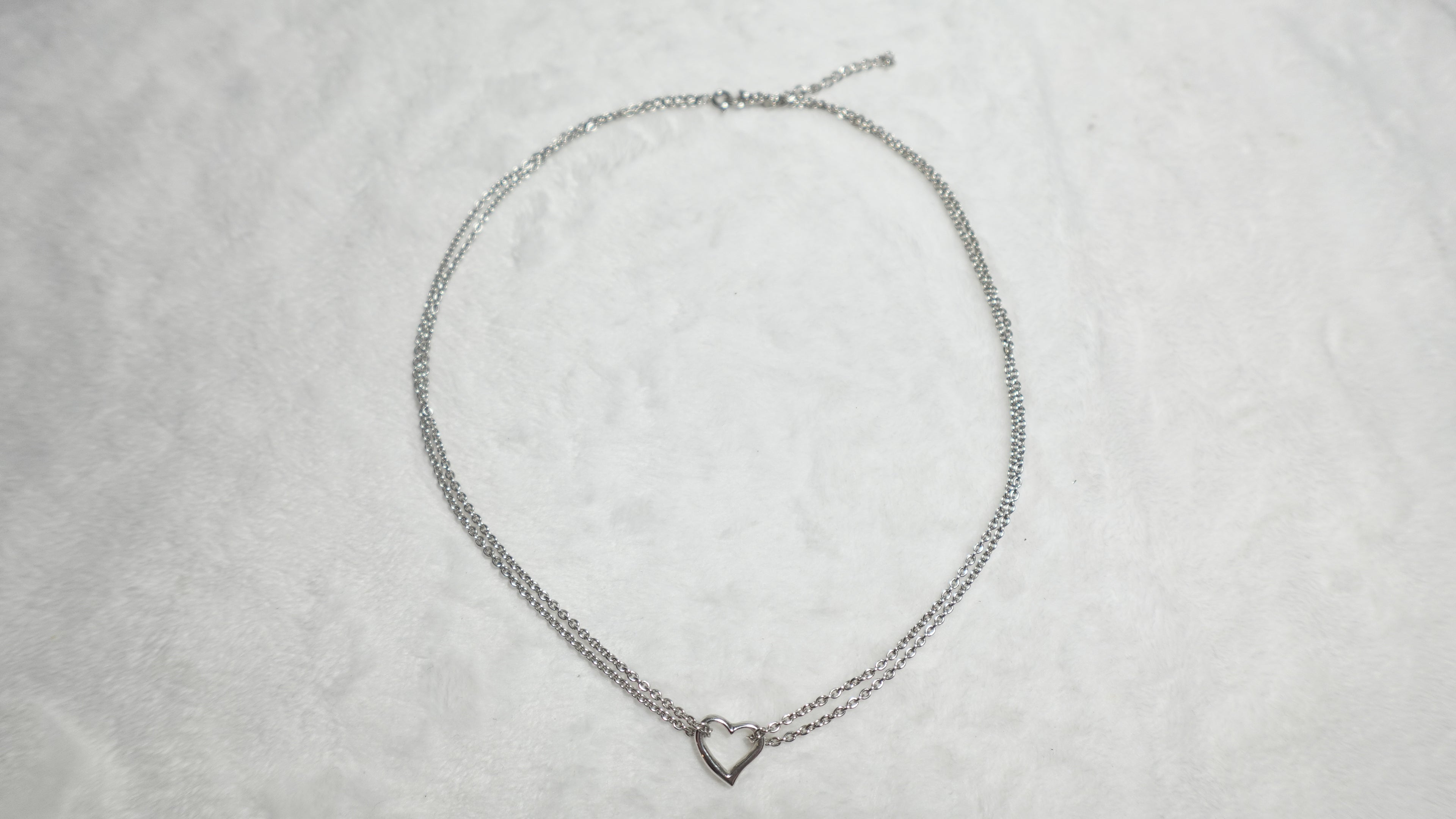Sterling Silver Multi-Chain Heart Necklace