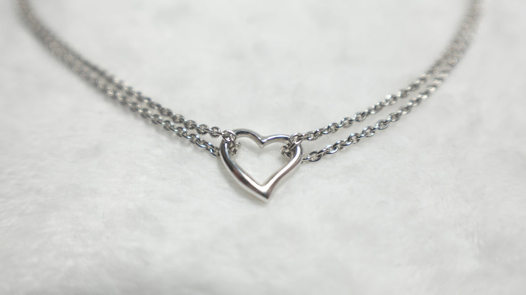 Sterling Silver Multi-Chain Heart Necklace