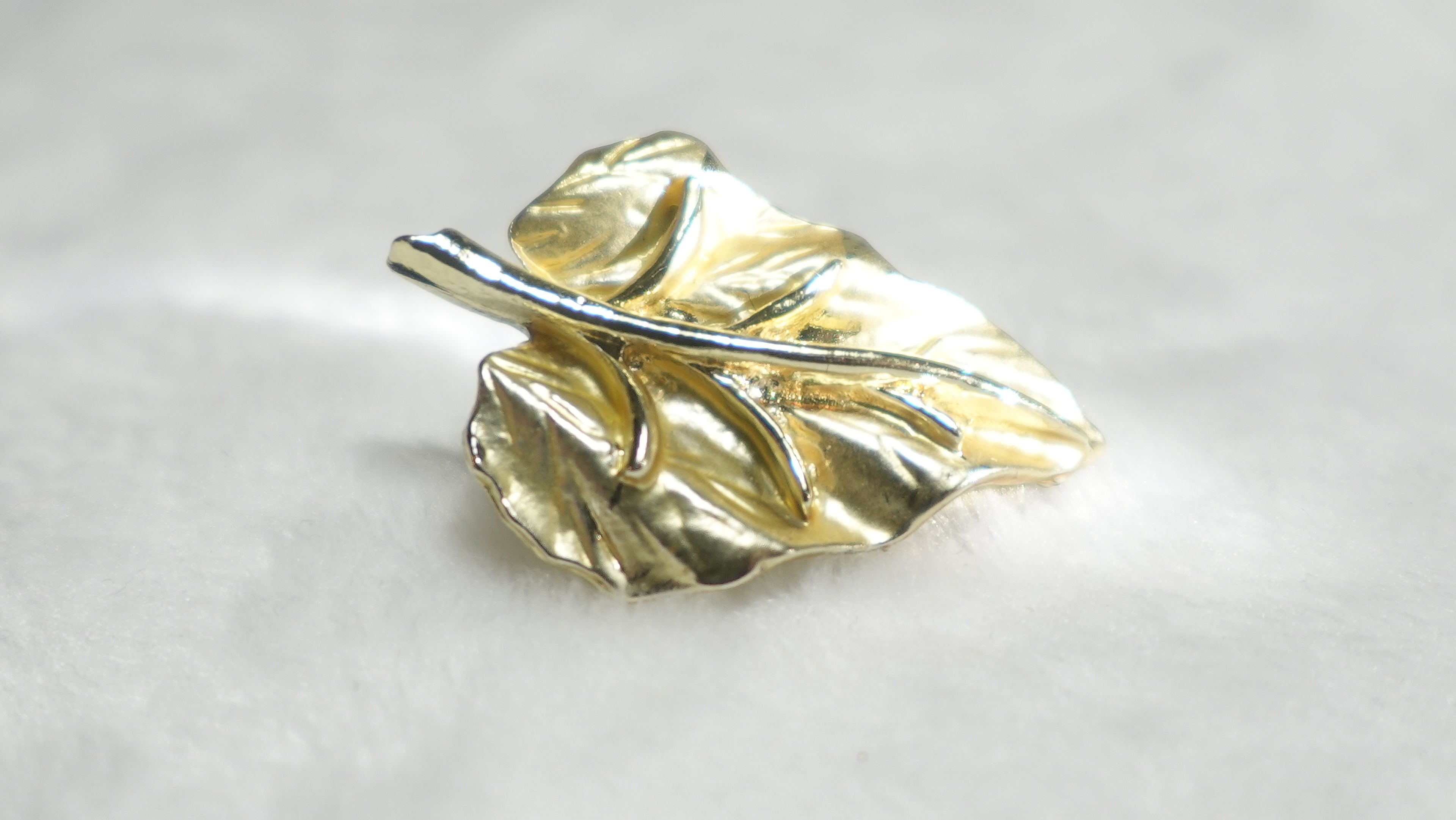 Vintage Gold Tone Leaf Clip On Earrings