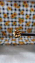 Vintage Gold Tone Rose Earrings