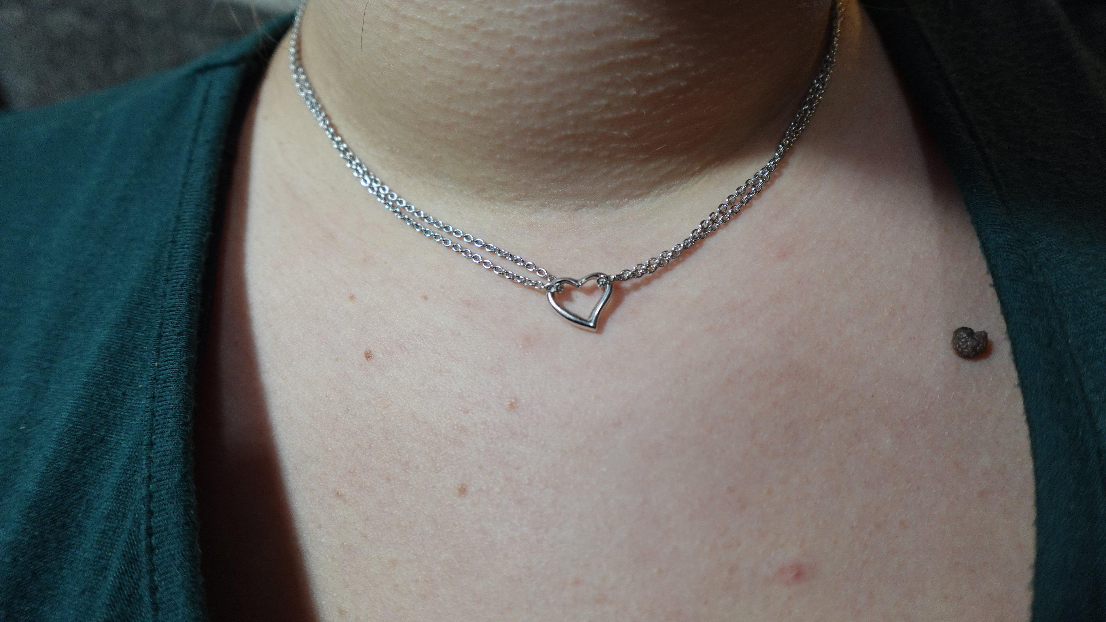 Sterling Silver Multi-Chain Heart Necklace