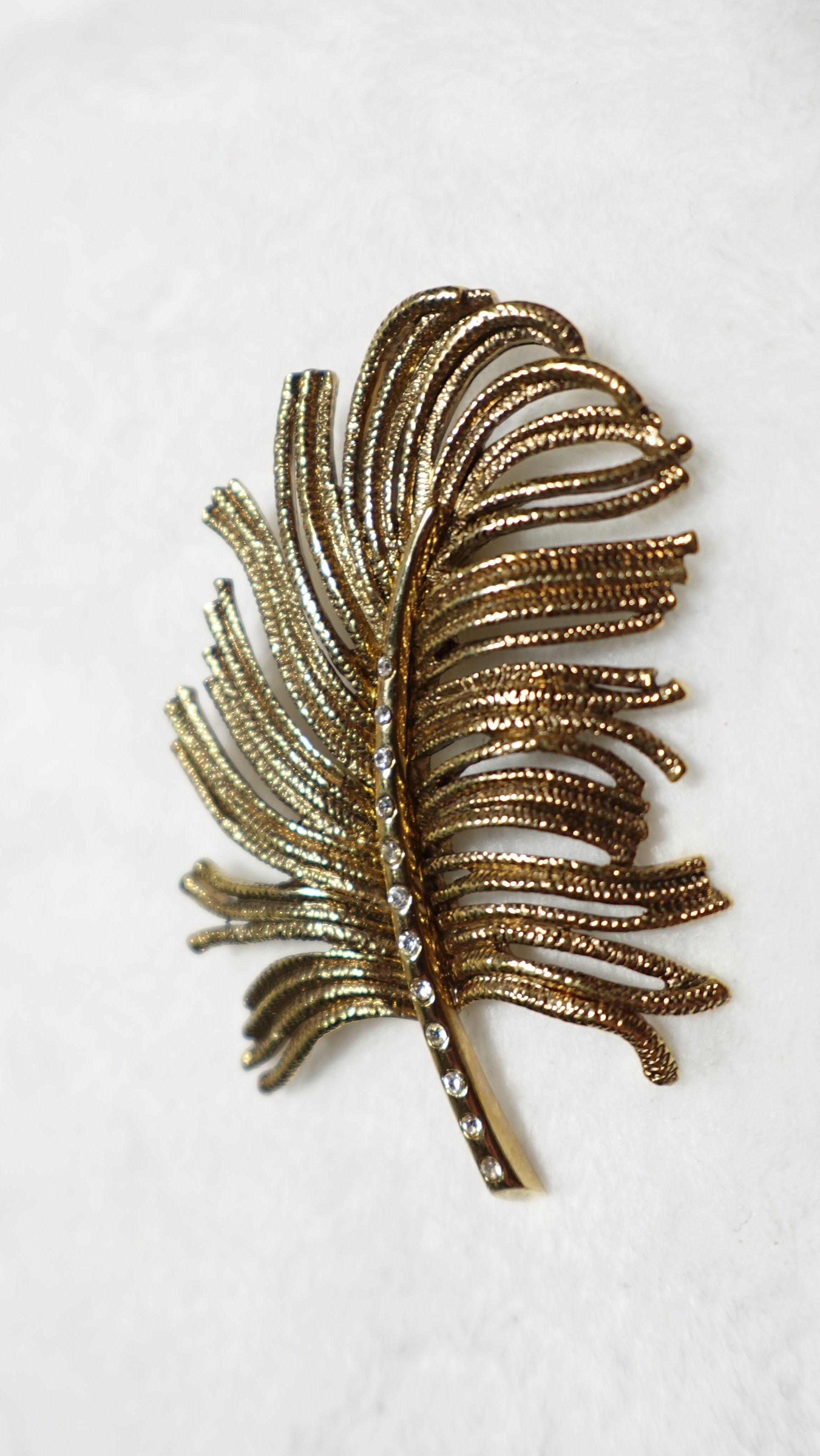 Vintage Gold Tone Monet Feather Pin