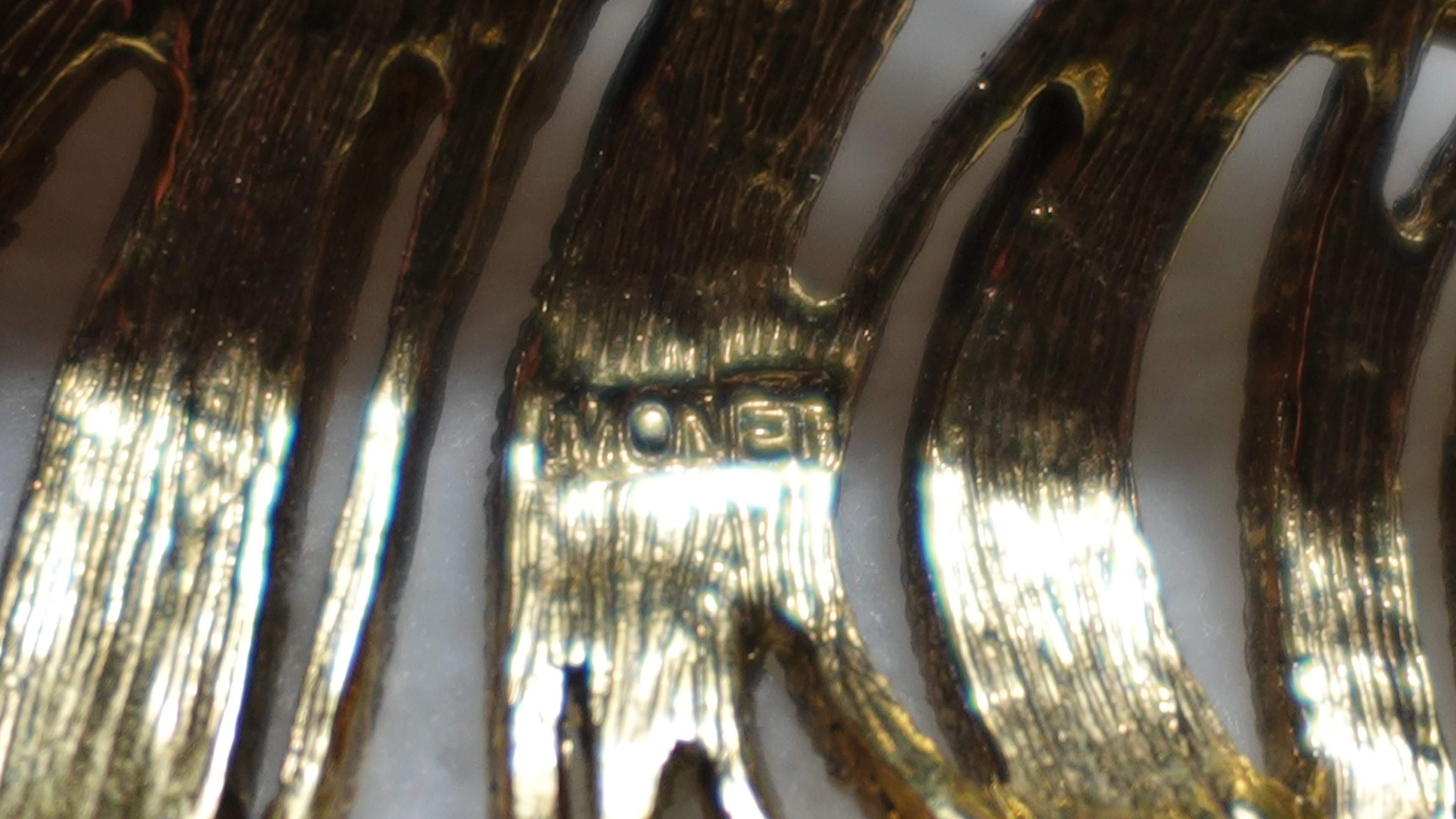 Vintage Gold Tone Monet Feather Pin