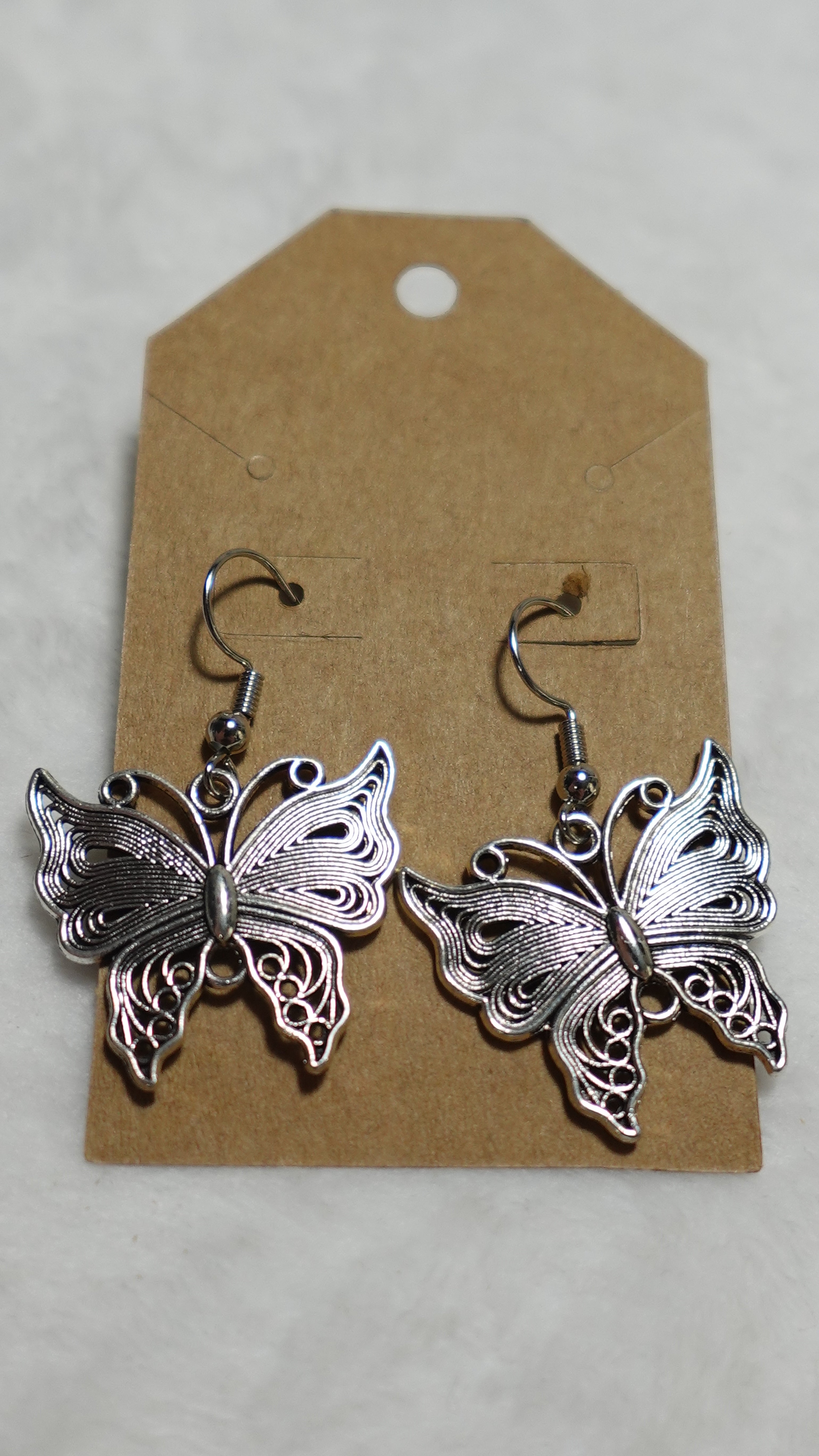 Wire butterfly earrings