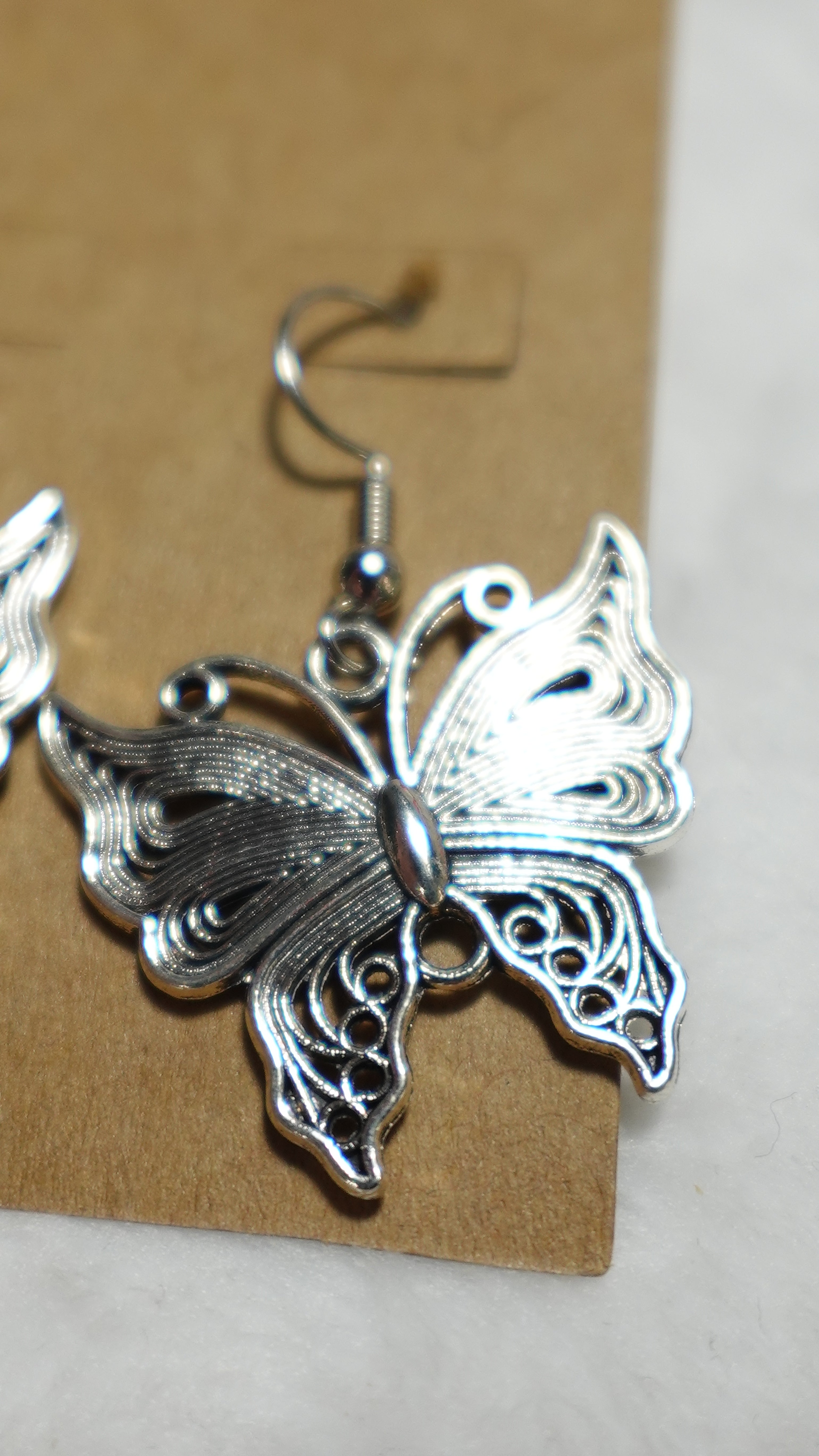 Wire butterfly earrings