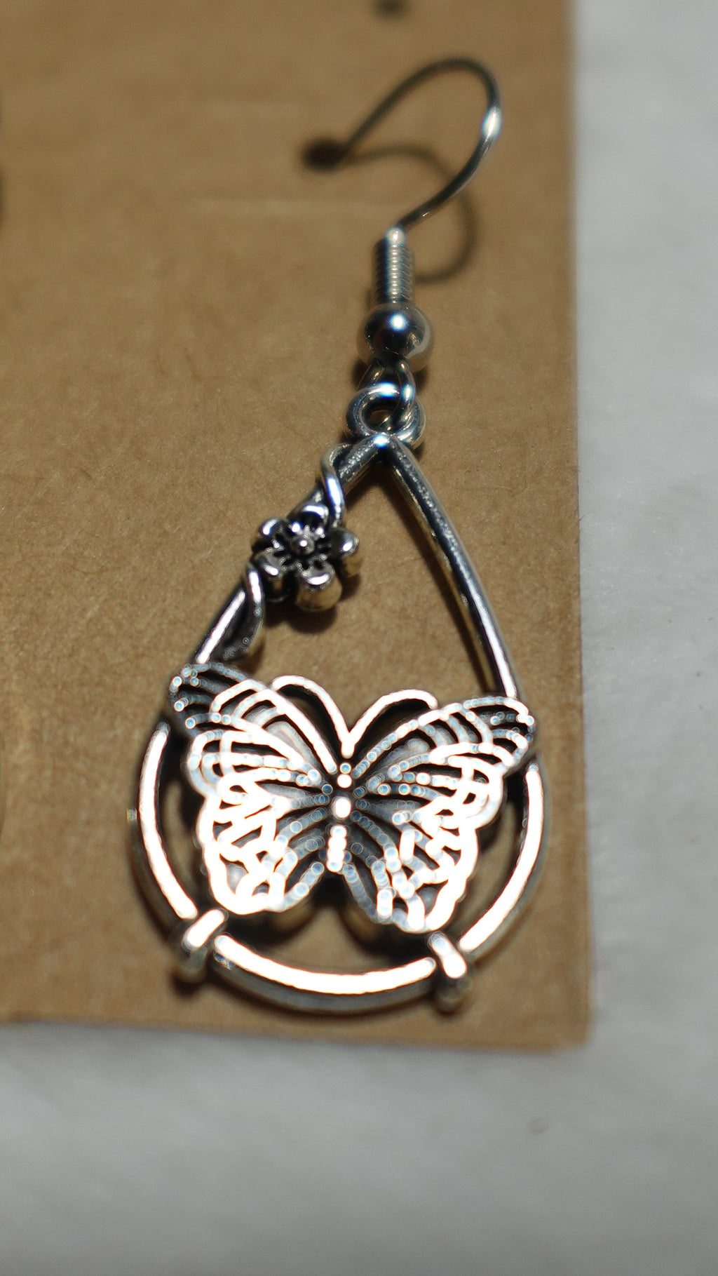 Teardrop butterfly earrings