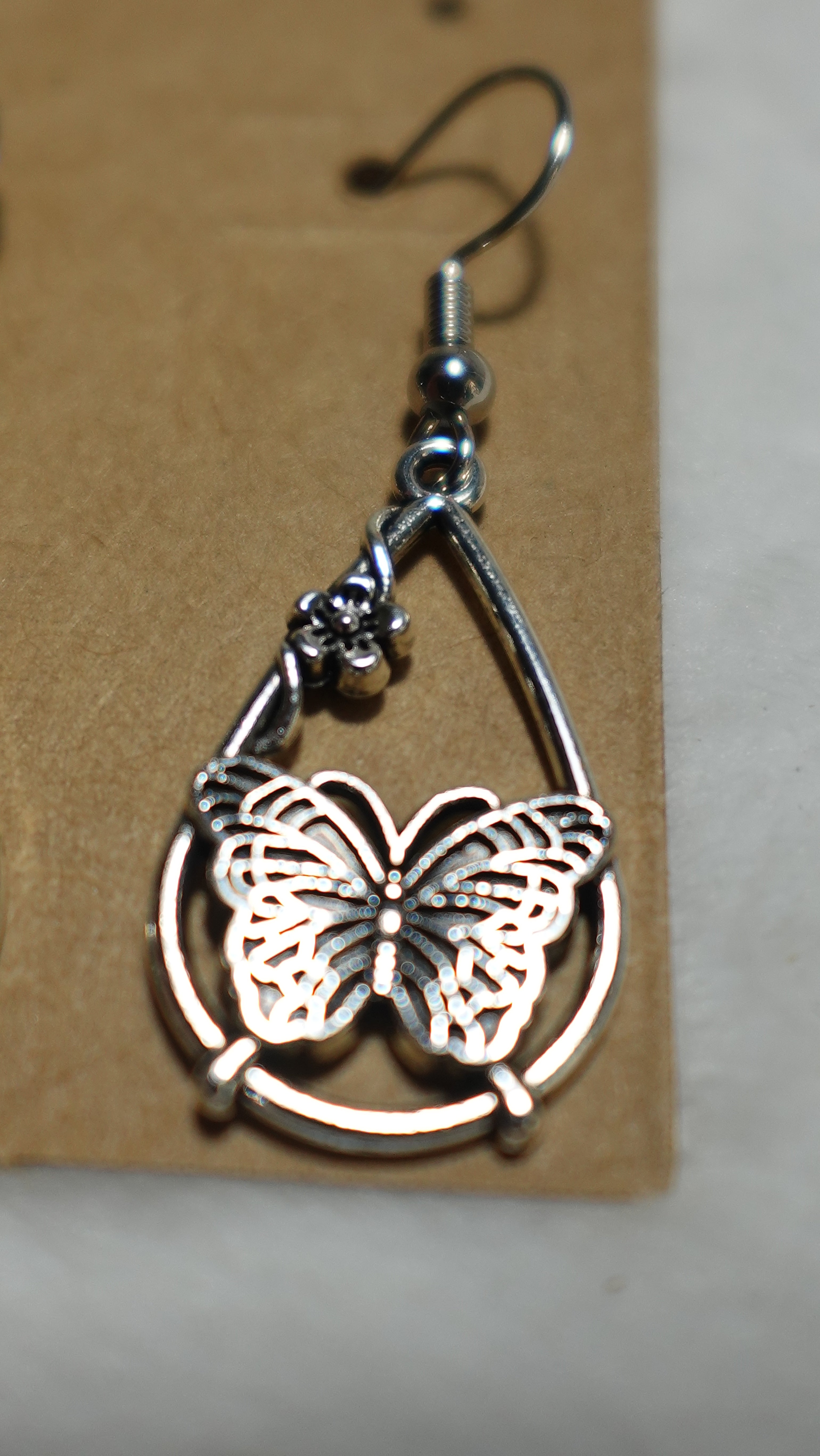 Teardrop butterfly earrings
