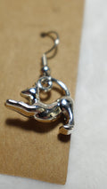 Stretching cat earrings