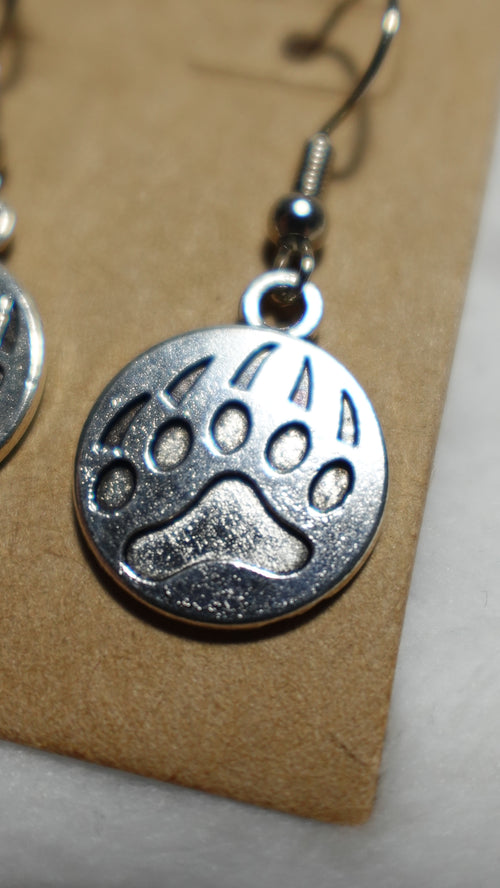 Bear paw print earrings
